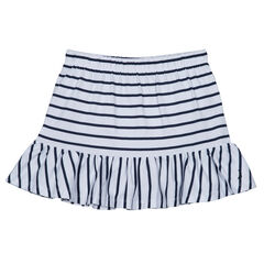 Girls' Striped Ruffle Skirt (7-16),Antique White Wash,large