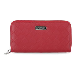 Woven Zip Wallet,Tango Red,large
