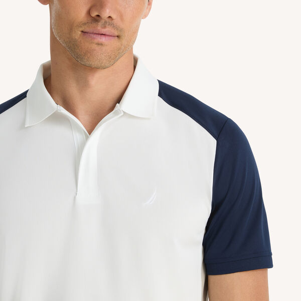 Classic Fit Colorblock Zip-Up Polo