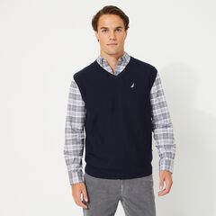 NAVTECH V-NECK SWEATER VEST,Navy,large