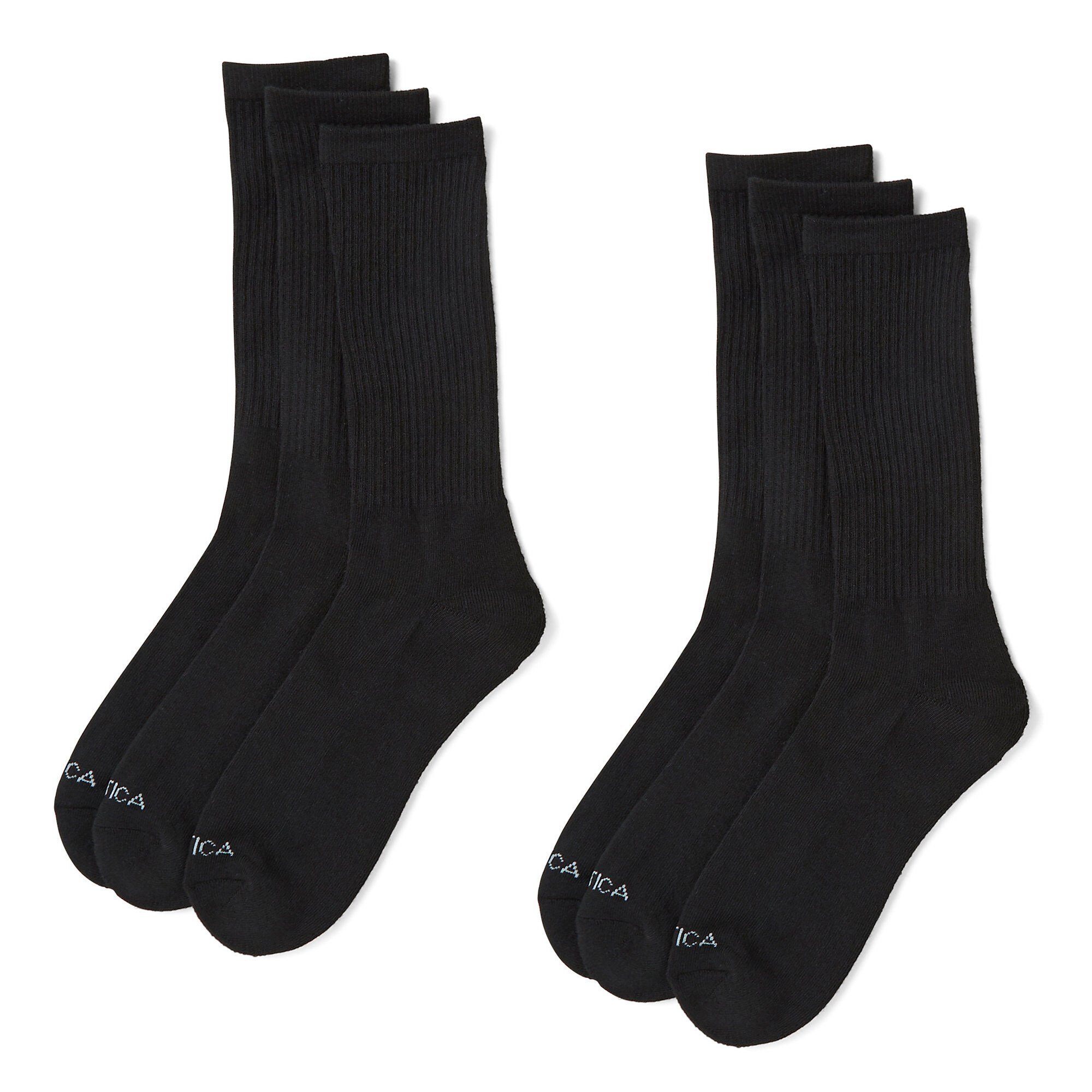 ATHLETIC CREW SOCKS, 5-PACK,Black,large