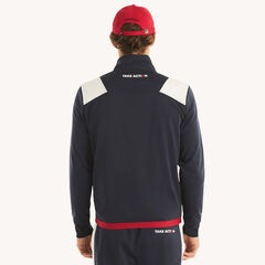 Full-Zip Mock Neck Track Jacket,Navy,large