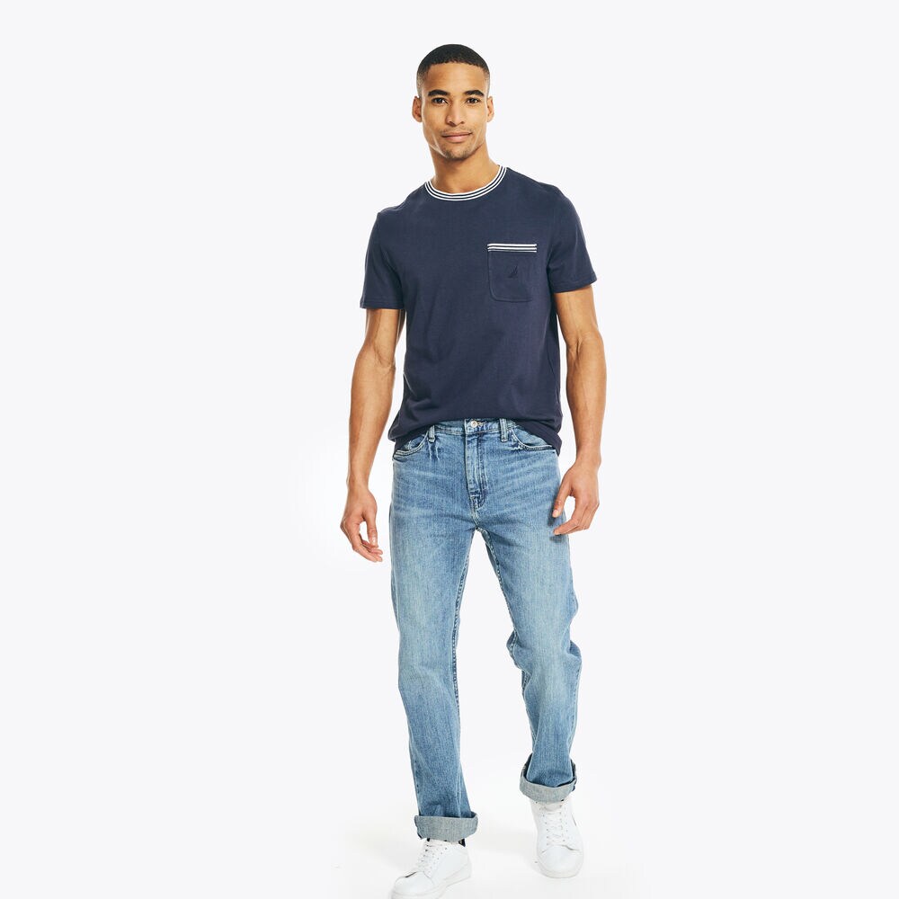 CREWNECK POCKET T-SHIRT,Navy,large