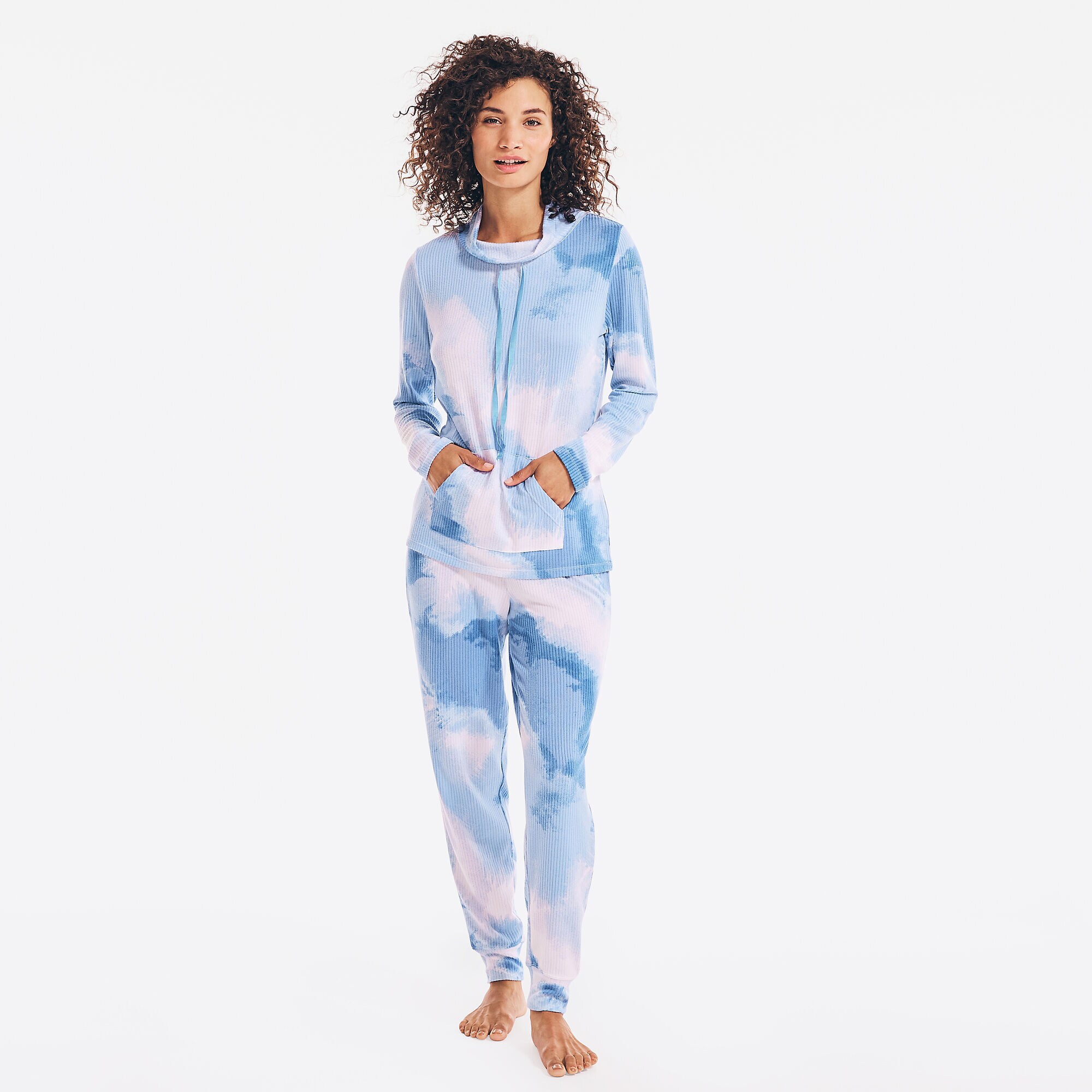 CLOUD WASH JOGGER SLEEP SET,J Navy,large