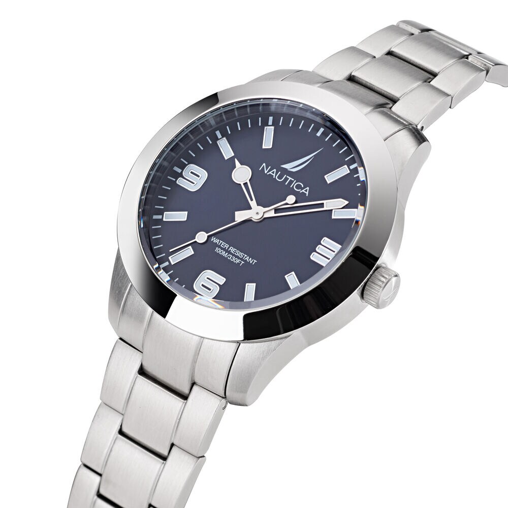PACIFIC BEACH STAINLESS STEEL 3-HAND WATCH,Multi,large