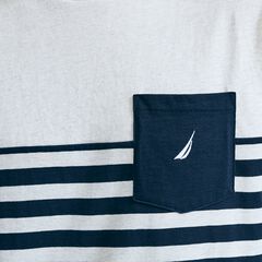 SUSTAINABLY CRAFTED COLORBLOCK-STRIPE POCKET T-SHIRT,Snow Heather,large