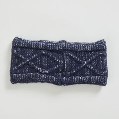 CABLE-KNIT HEADBAND,Navy,large