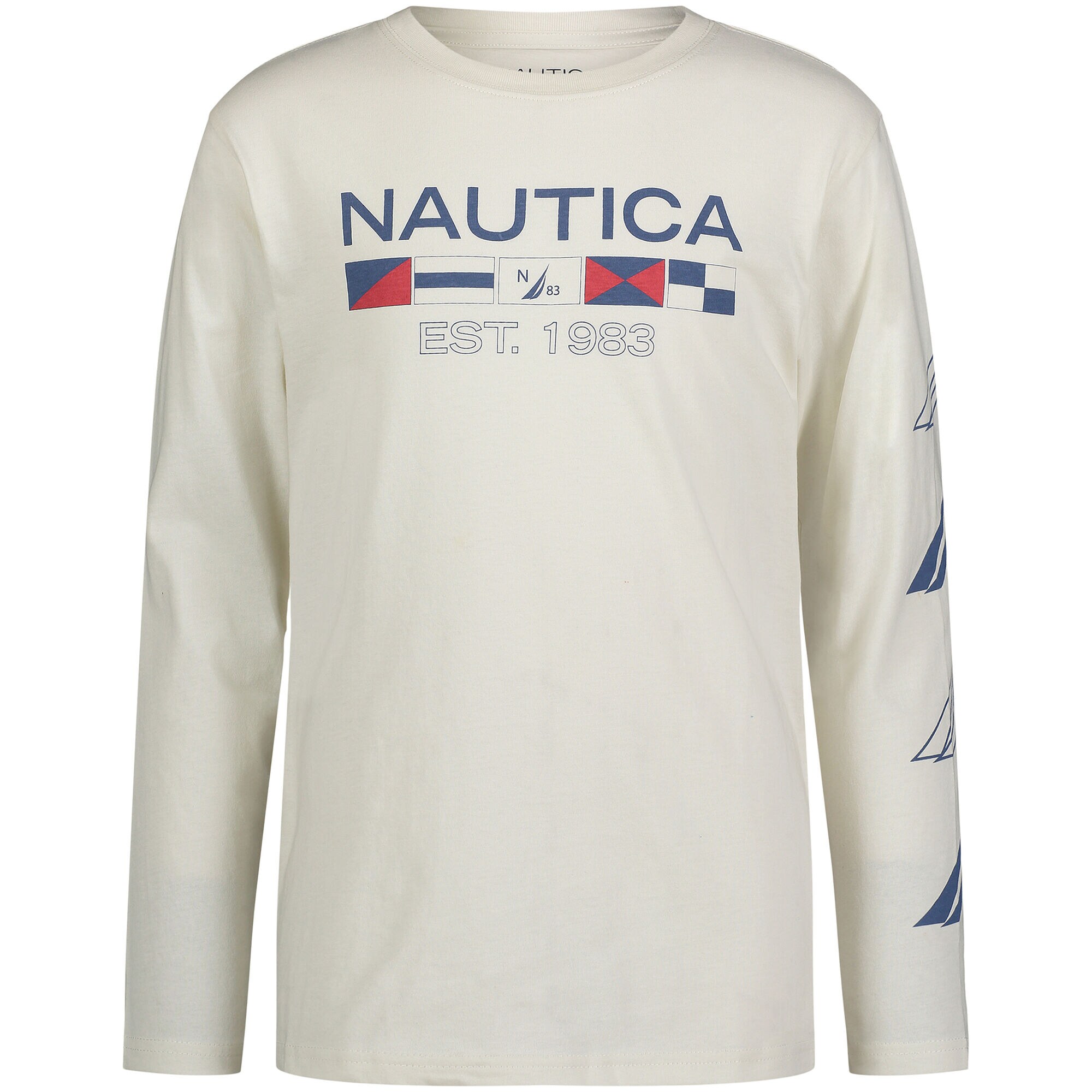 Little Boys' Signal Flags Graphic Long-Sleeve T-Shirt (4-7),White,large