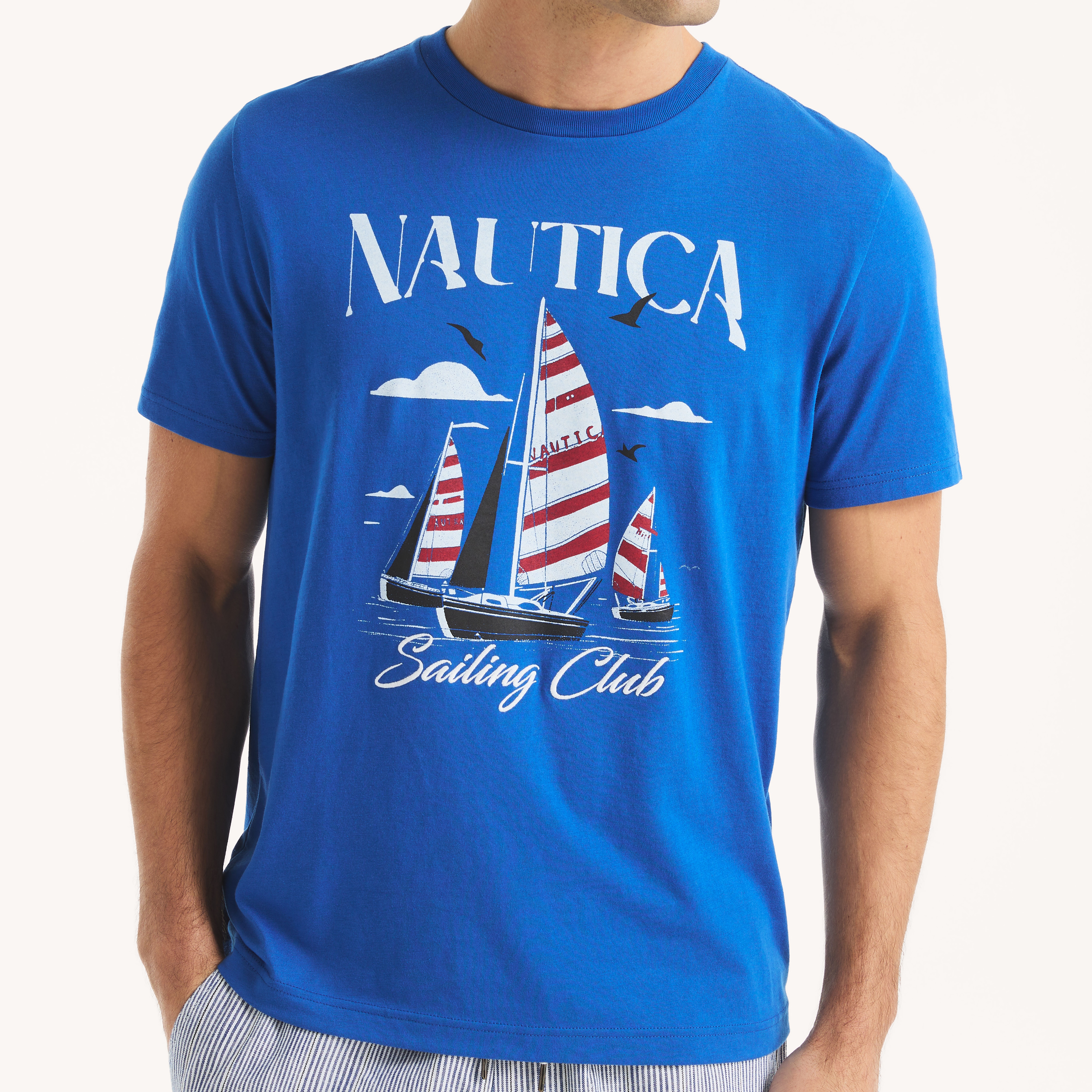 ☆ NAUTICA ☆SAILING SMALL LOGO S/S TEE SAILING GRAPHIC T-SHIRT | Nautica