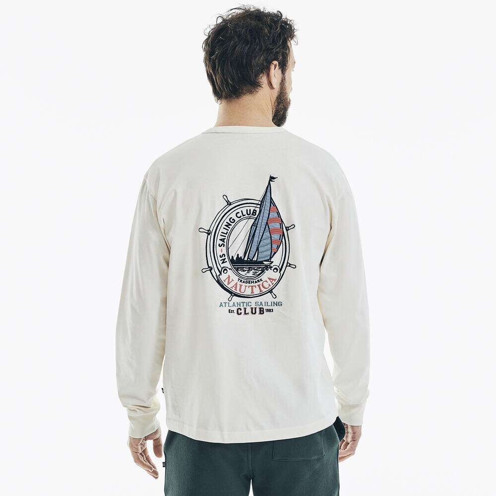 LONG-SLEEVE GRAPHIC T-SHIRT,White Cap,large