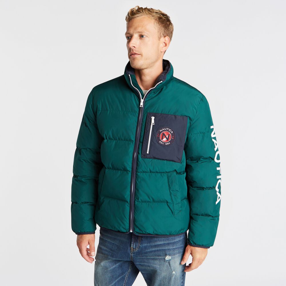 BIG & TALL PUFFER JACKET WITH TEMPASPHERE,Olive,large