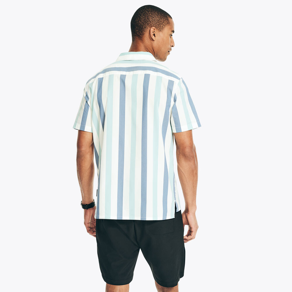 Navtech Classic Fit Striped Short-Sleeve Shirt,Sail White,large