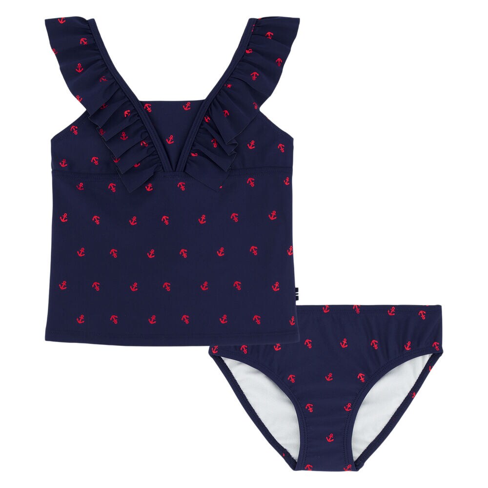 TODDLER GIRLS' ANCHOR PRINT TANKINI (2T-4T),Navy,large