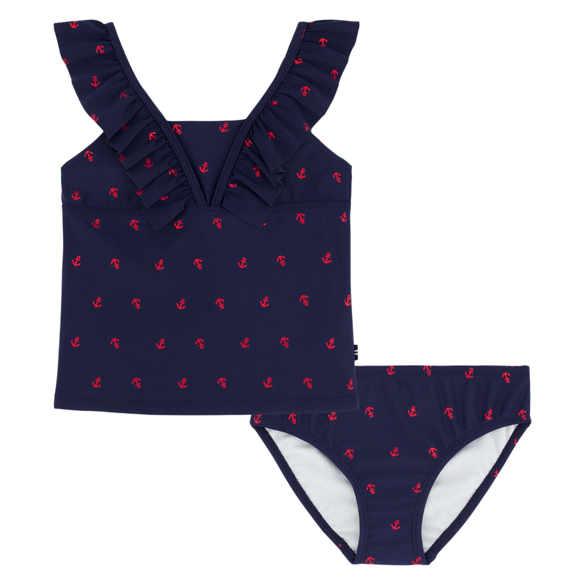 TODDLER GIRLS' ANCHOR PRINT TANKINI (2T-4T),Navy,large