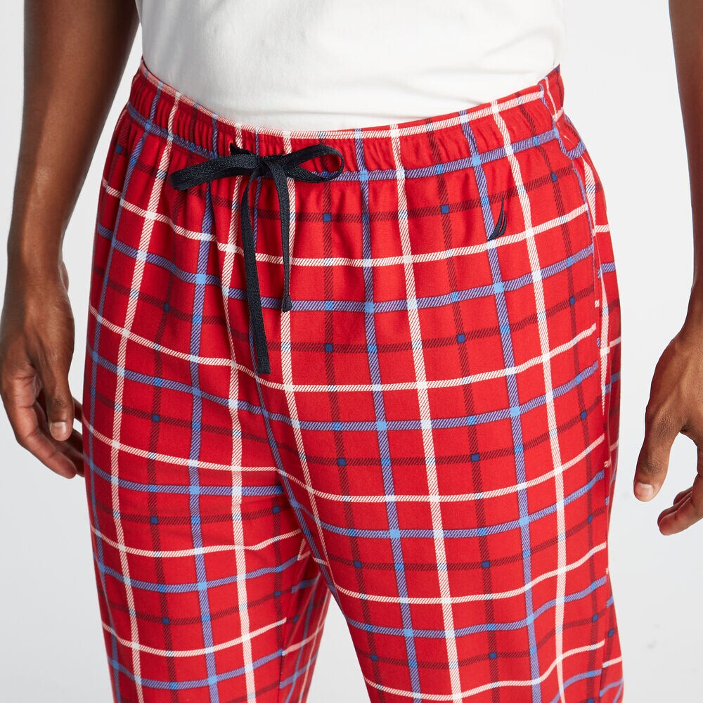 COZY FLEECE PLAID SLEEP PANT,Nautica Red,large