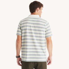 Classic Fit Striped Polo,Sail White,large