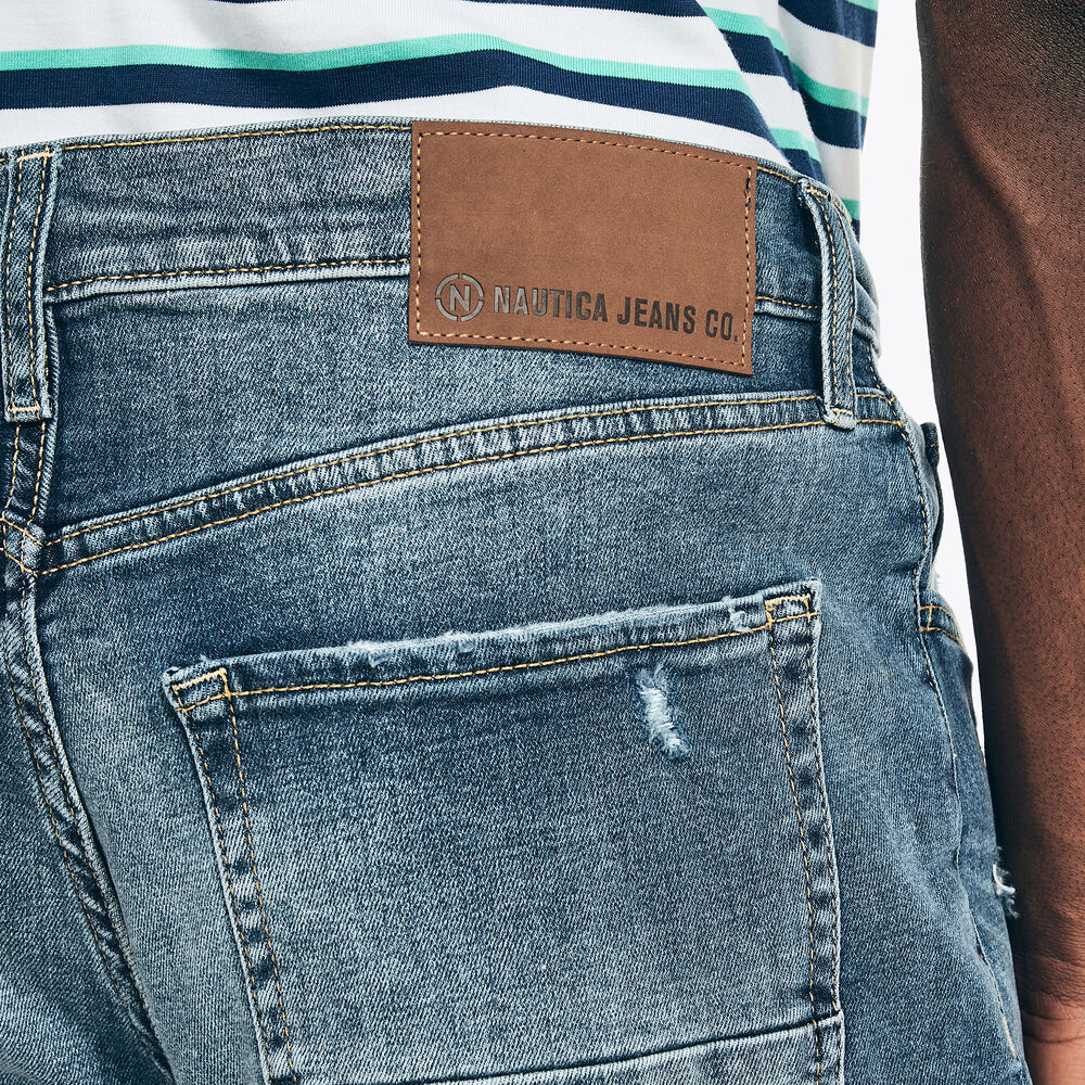 NAUTICA JEANS CO. DISTRESSED STRAIGHT FIT DENIM,Federal Blue,large