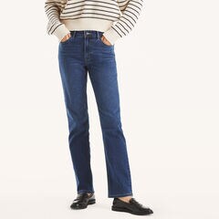 Mid-Rise Straight Denim,Tugboat Blue,large