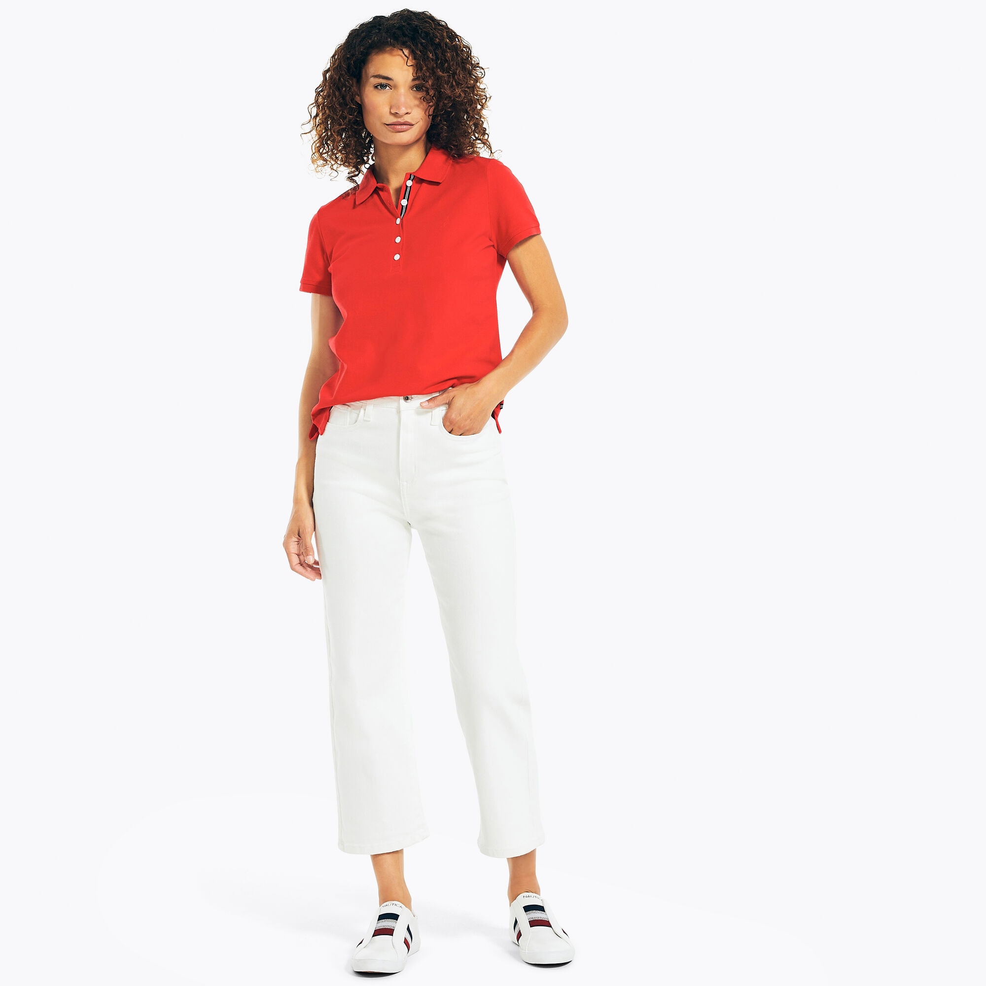 NAUTICA JEANS CO. HIGH-RISE WIDE LEG CROP DENIM,Sail White,large