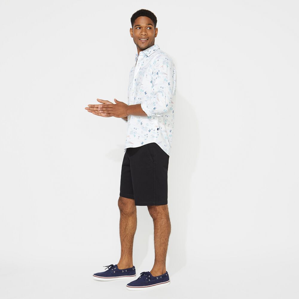 BEACH PRINT SHIRT,Bright White,large