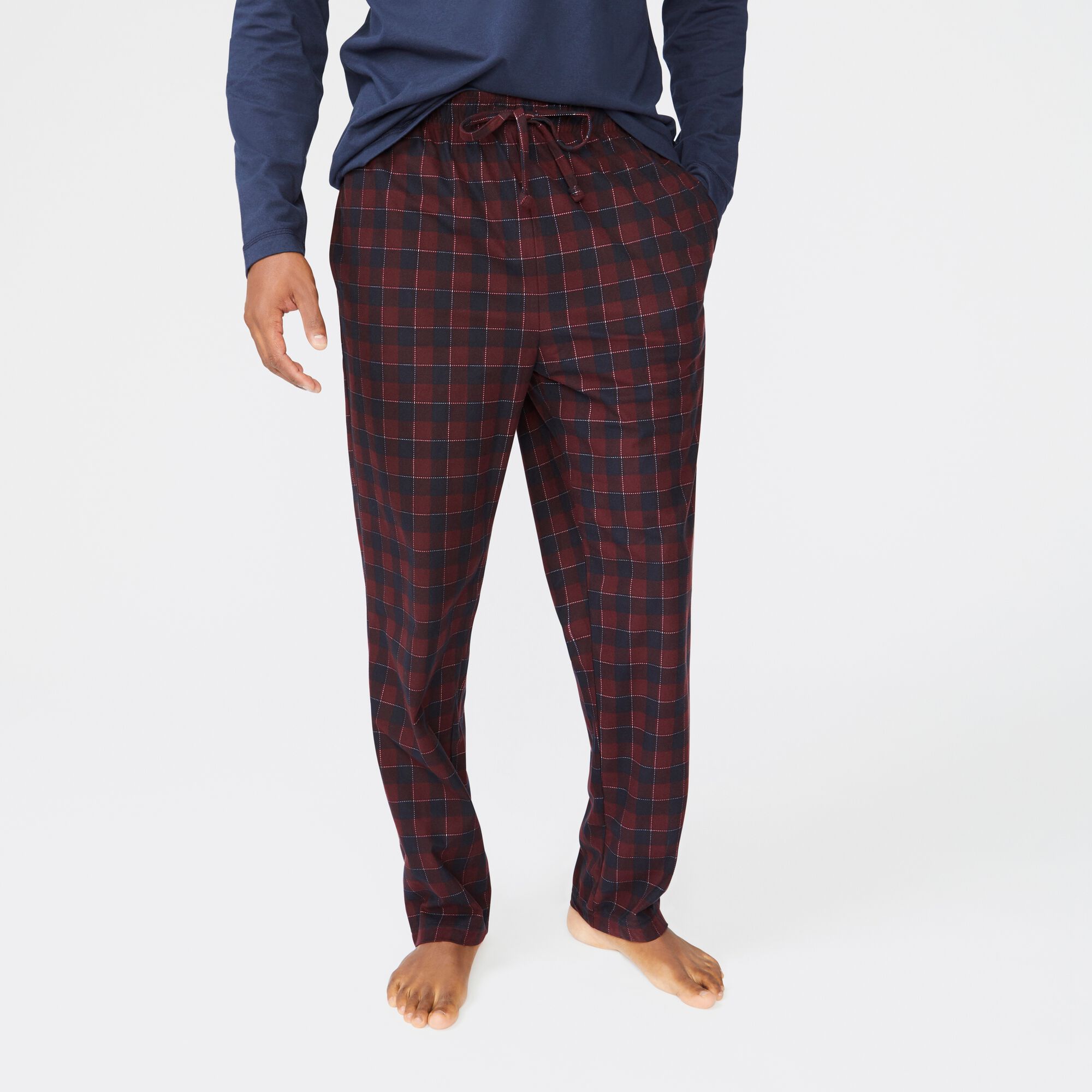 PLAID FLEECE SLEEP PANT,Rio Red,large