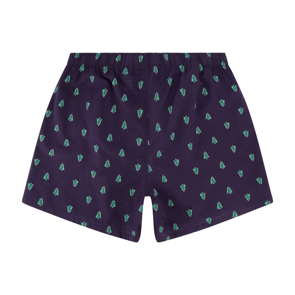 PRINTED WOVEN BOXERS, 3-PACK,Blue Indigo Heather,large
