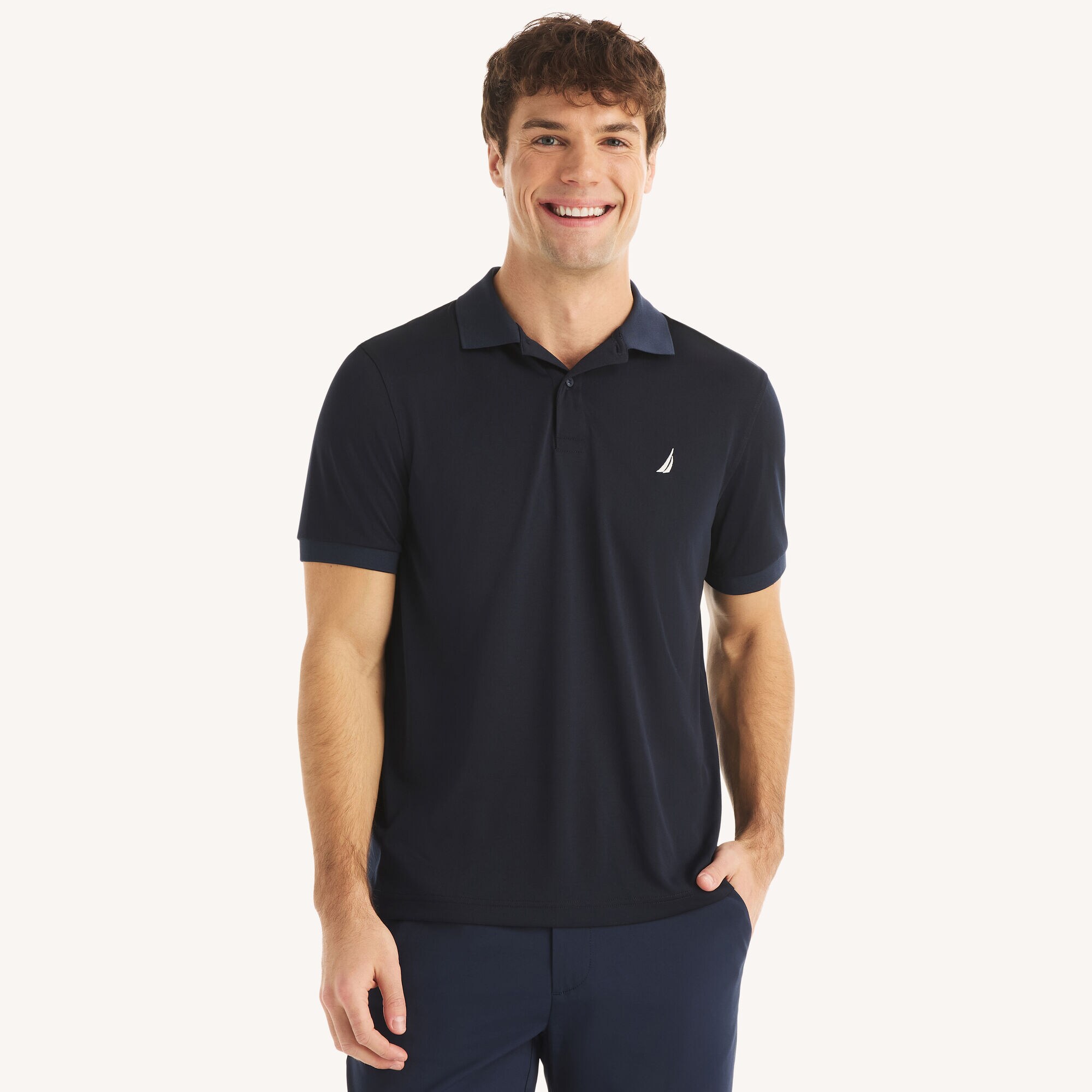 Navtech Classic Fit Performance Polo,Navy,large