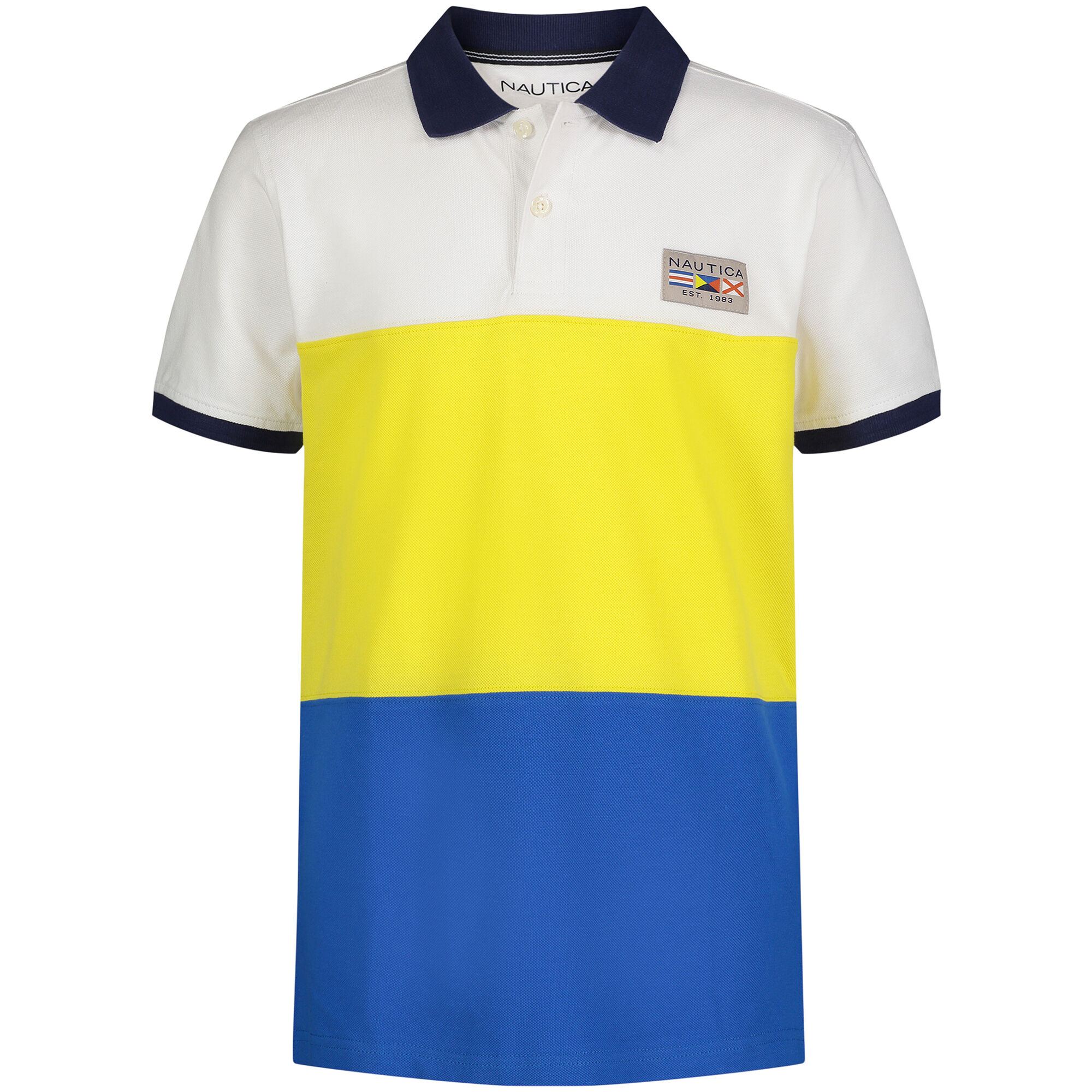 Boys' Pieced  Polo (8-20),Antique White Wash,large