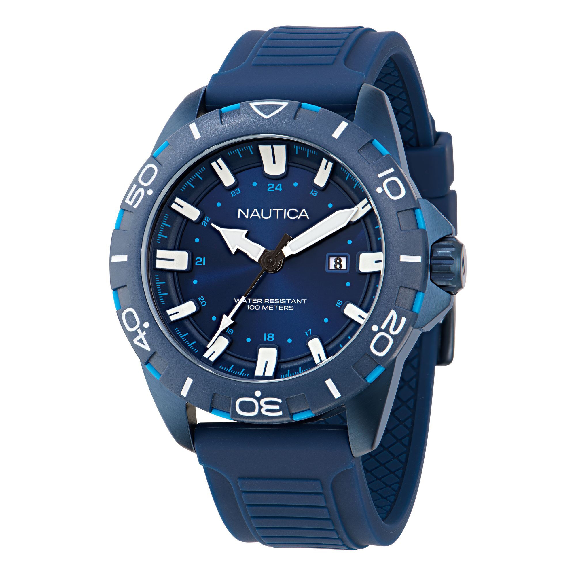 NSR Silicone 3-Hand Watch,Ice Blue,large