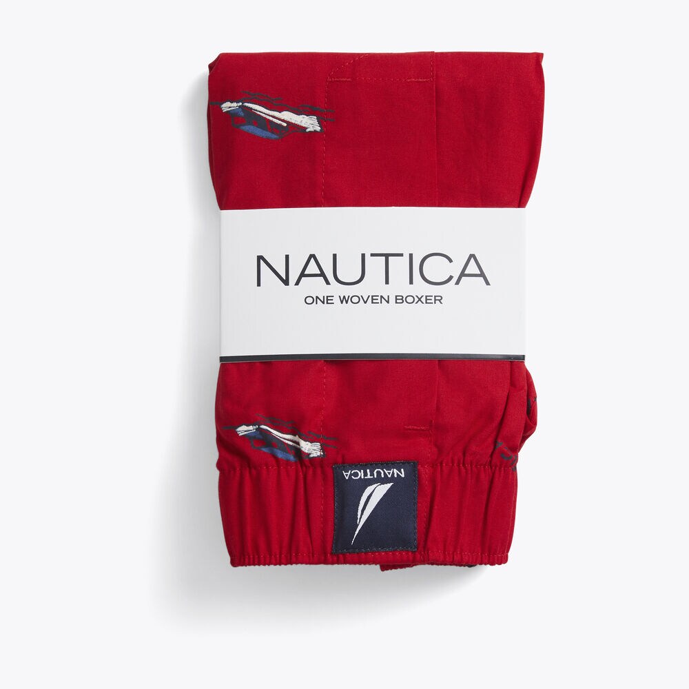 SPEEDBOAT PRINT COTTON BOXER,Magenta Olive,large