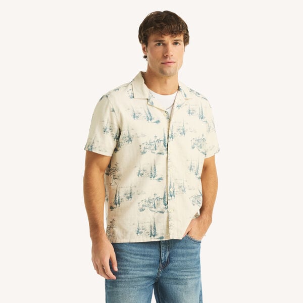 Printed Short-Sleeve Camp Shirt