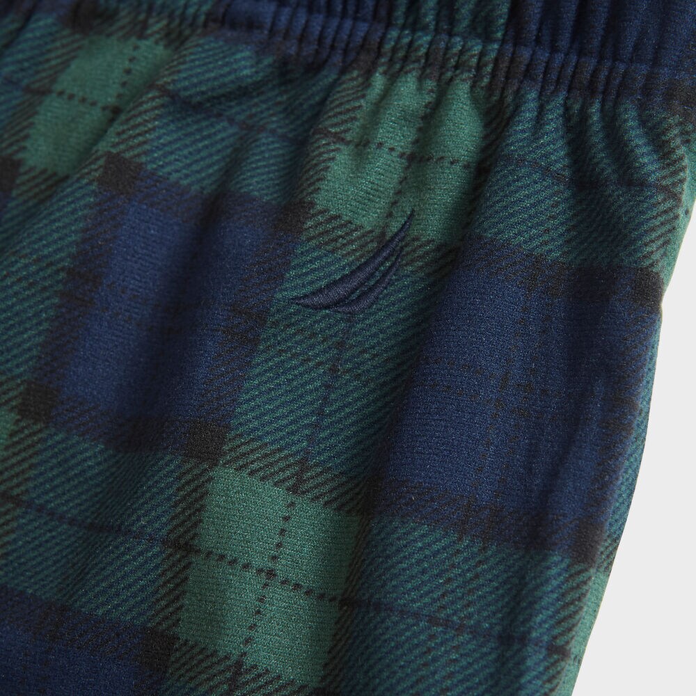 PLAID FLEECE SLEEP PANT,Peacoat,large