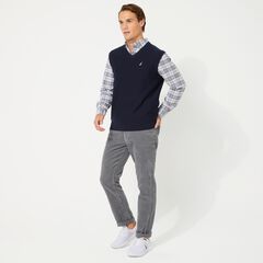 NAVTECH V-NECK SWEATER VEST,Navy,large