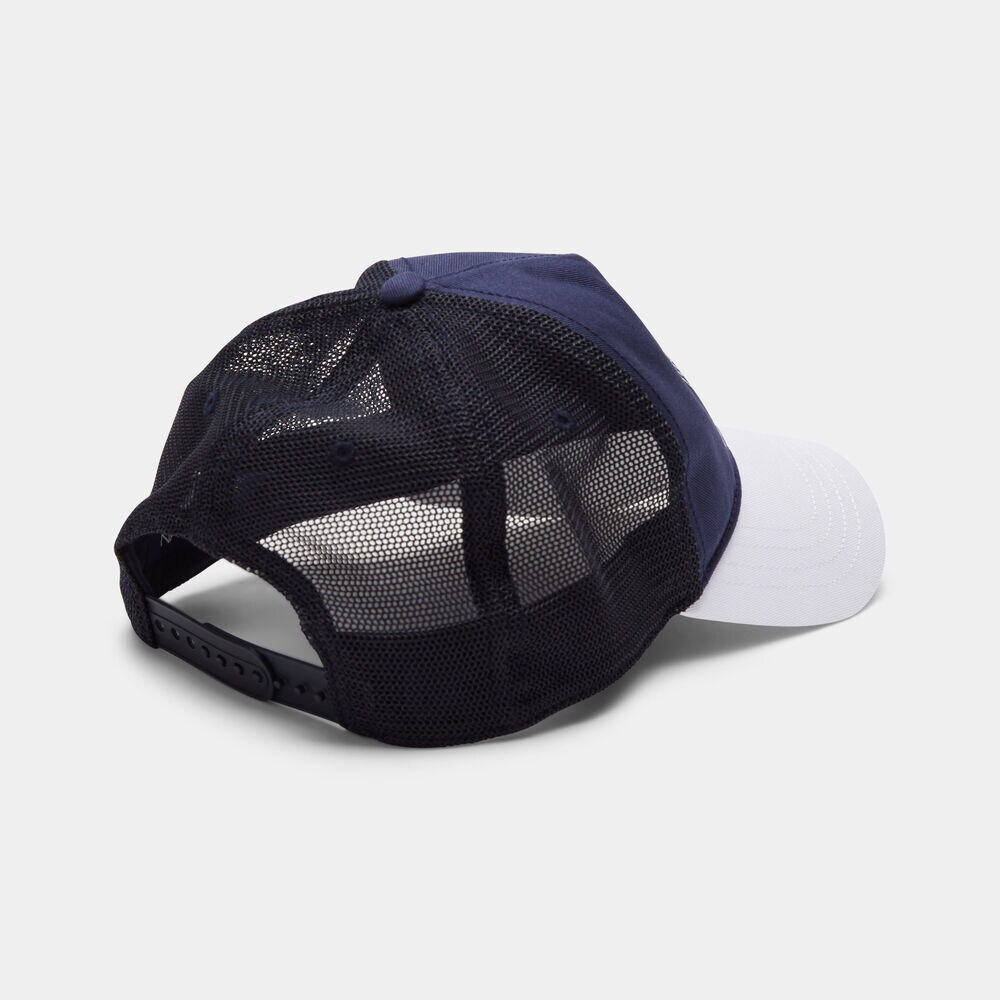 COLORBLOCK LOGO AND SAILING GRAPHIC TRUCKER CAP,Navy,large
