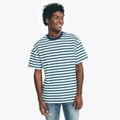REISSUE STRIPED CREWNECK T-SHIRT,Blue Depths,large