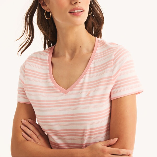 Striped V-Neck T-Shirt
