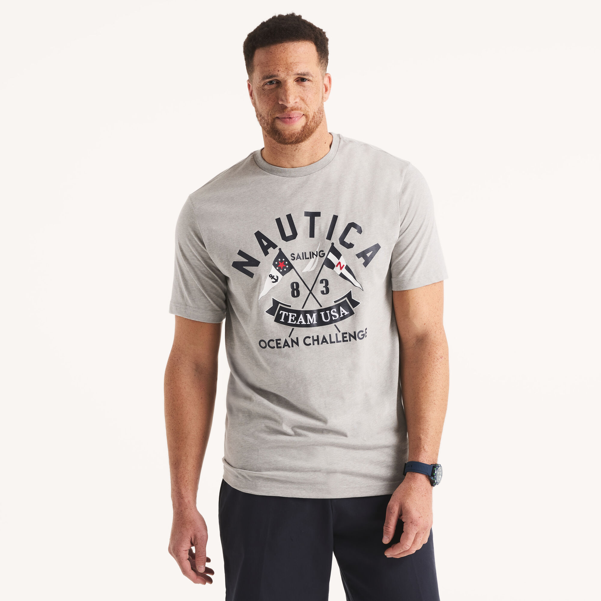 Big & Tall Ocean Challenge Graphic T-Shirt,Grey Heather,large