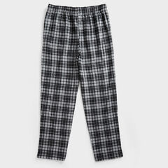 PLAID SUEDED FLEECE SLEEP PANT,True Black,large