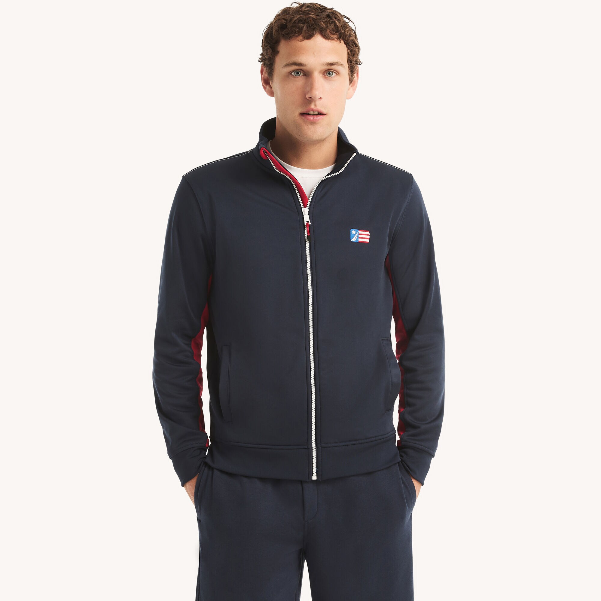 Colorblock Team Jacket,Stellar Blue Heather,large