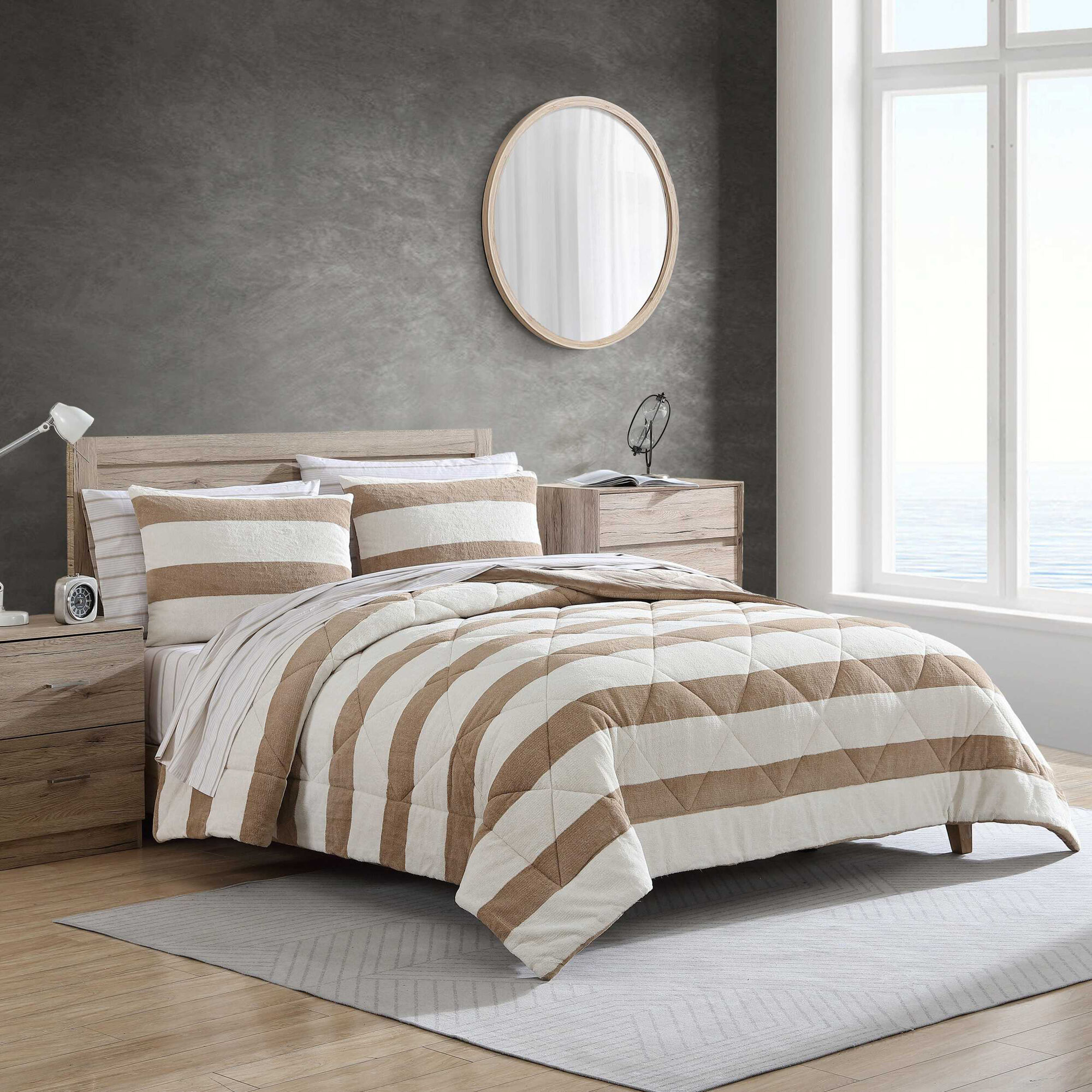 Lawndale Beige Full/Queen Comforter-Sham Set,Taupe,large