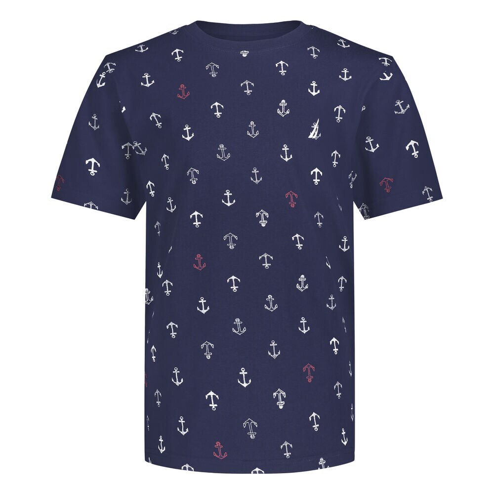 BOYS' ANCHOR PRINT T-SHIRT (8-20),J Navy,large