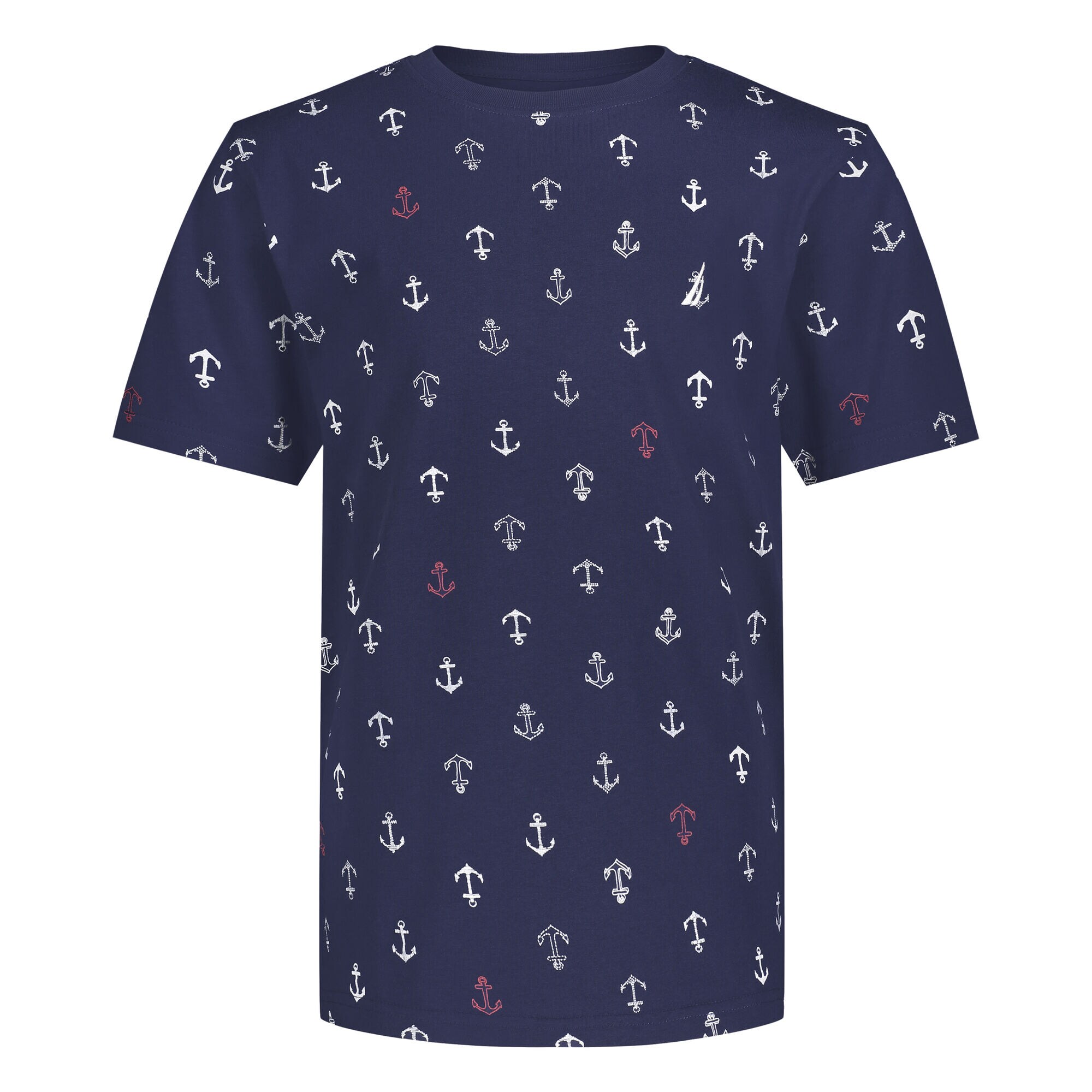BOYS' ANCHOR PRINT T-SHIRT (8-20),J Navy,large