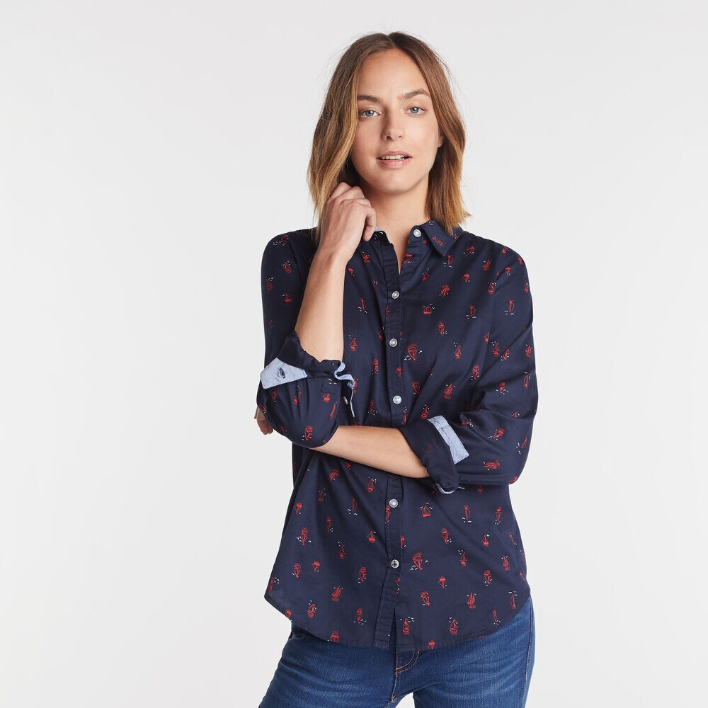 SAILBOAT SKETCH PRINT PERFECT SHIRT,Stellar Blue Heather,large