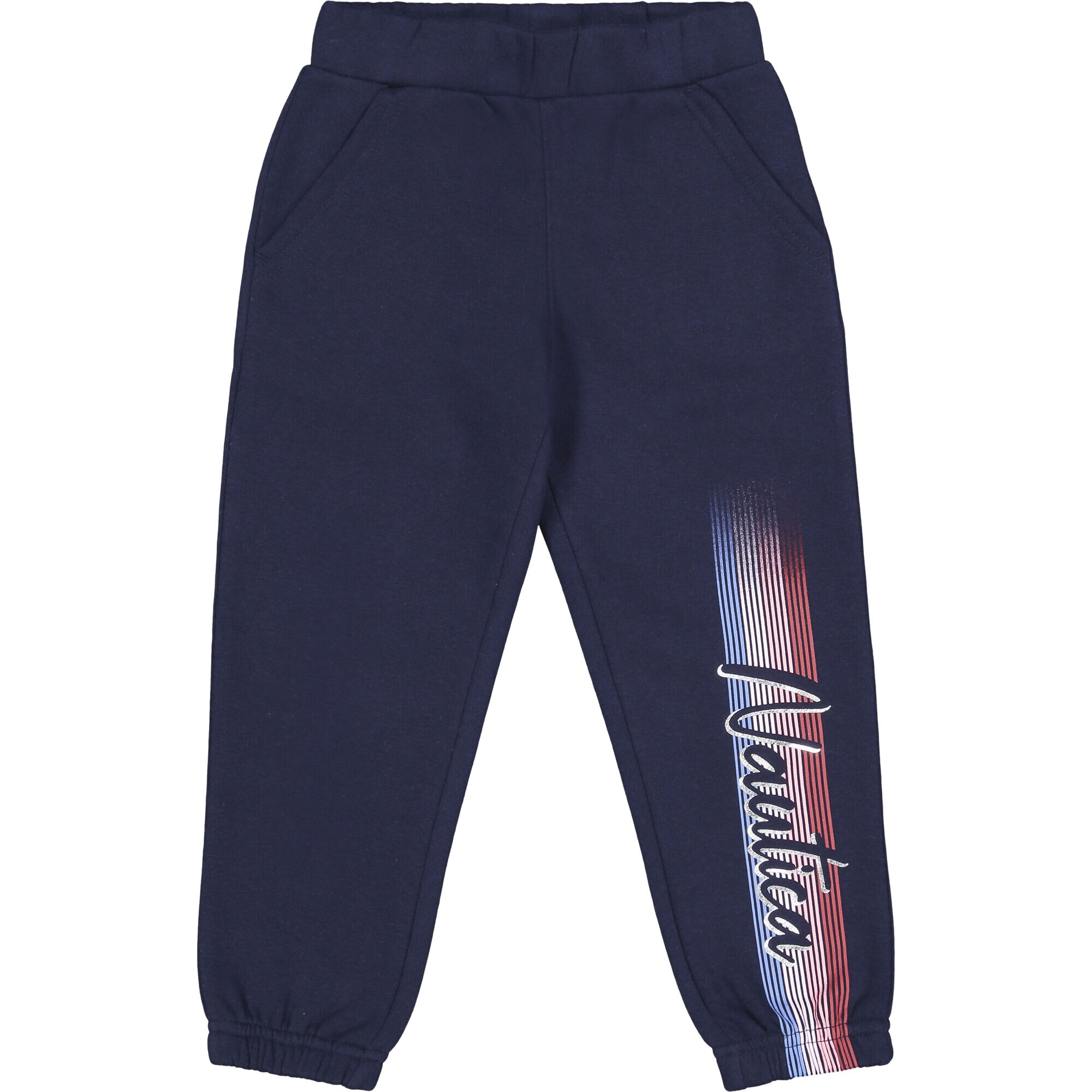 GIRLS' SIDE-STRIPE FLEECE JOGGER (8-16),Navy,large