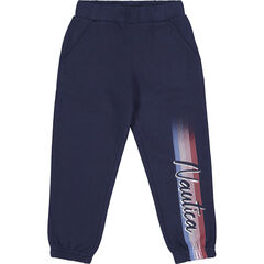 GIRLS' SIDE-STRIPE FLEECE JOGGER (8-16),Navy,large