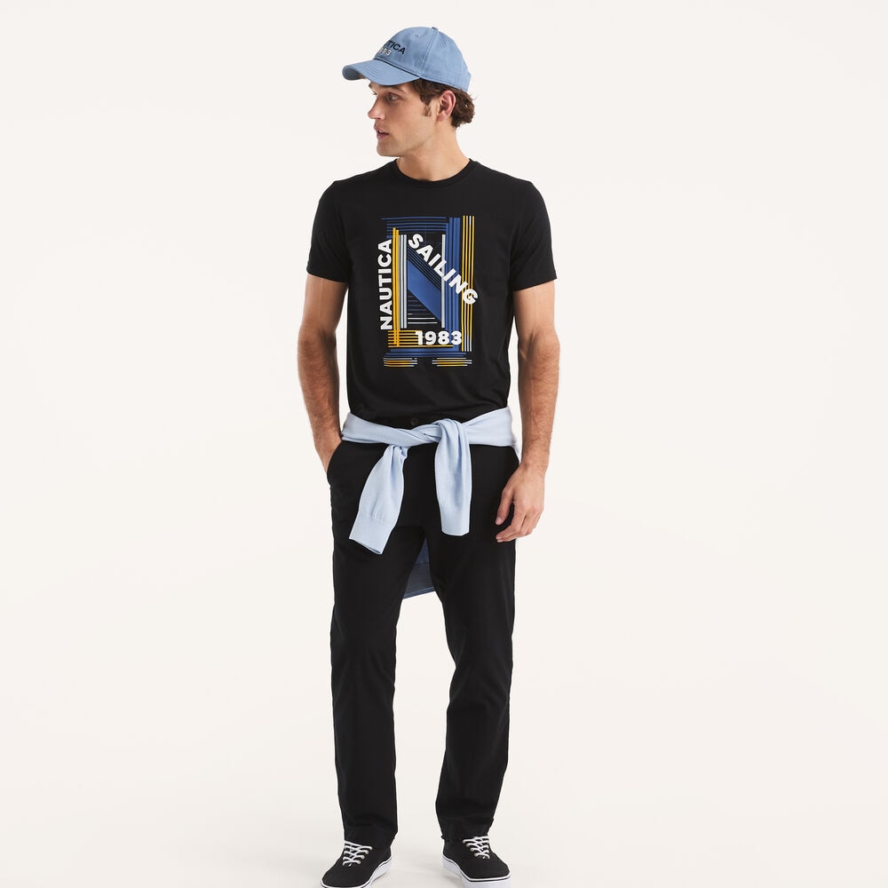 Sailing 1983 Graphic T-Shirt,True Black,large