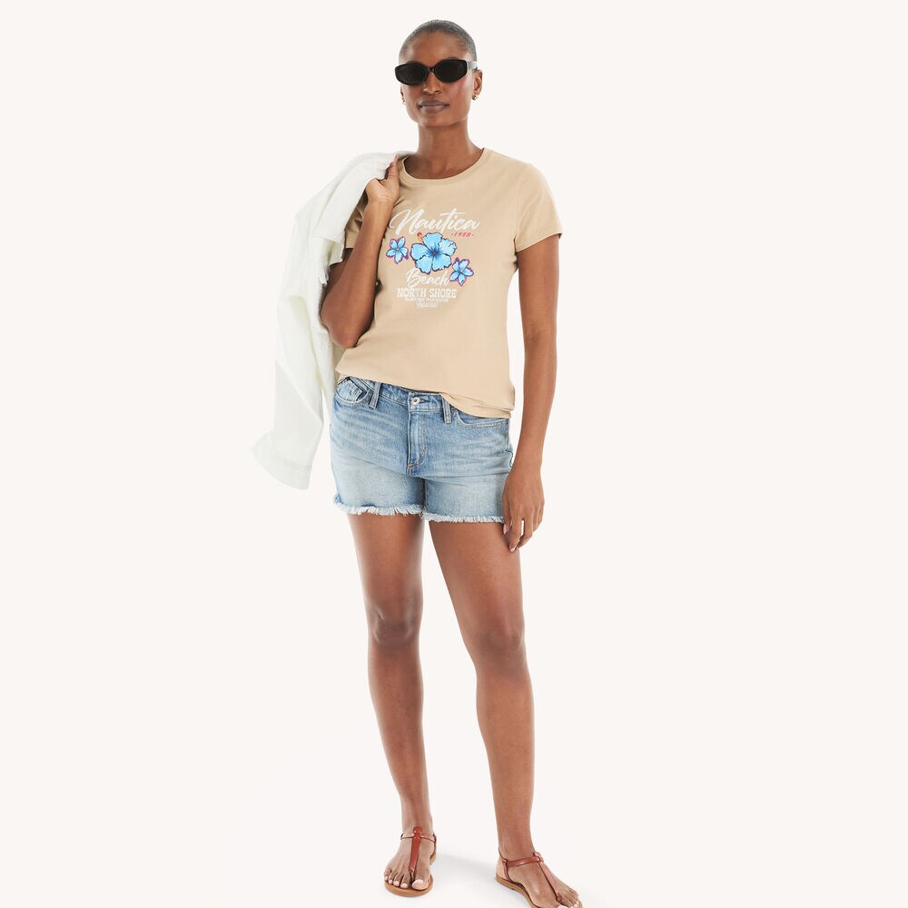 Puff Beach Graphic T-Shirt,Dark Bone White,large