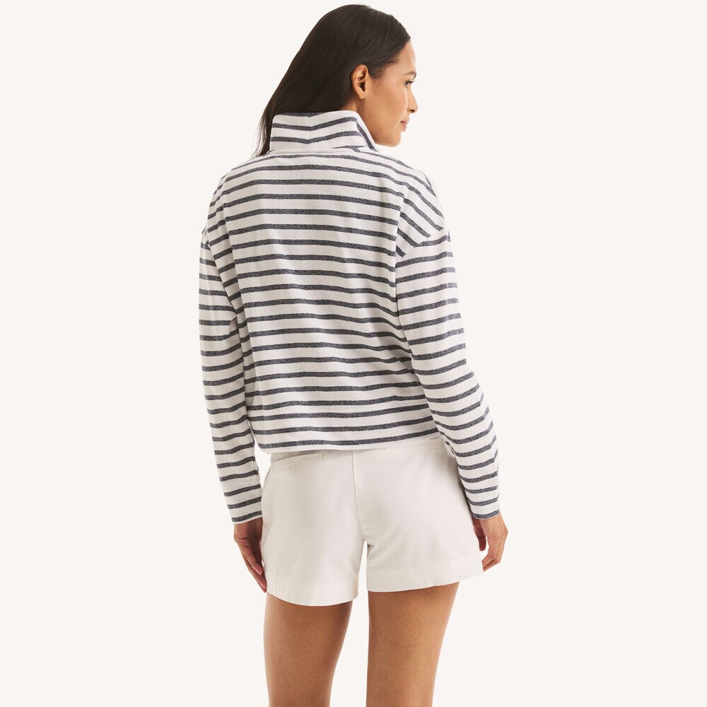 Striped Quarter-Zip,Bright Cobalt,large