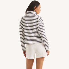 Striped Quarter-Zip,Bright Cobalt,large