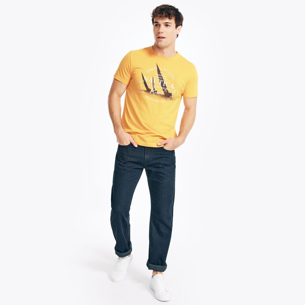SUSTAINABLY CRAFTED VILLAS SAILING GRAPHIC T-SHIRT,Tangelo,large